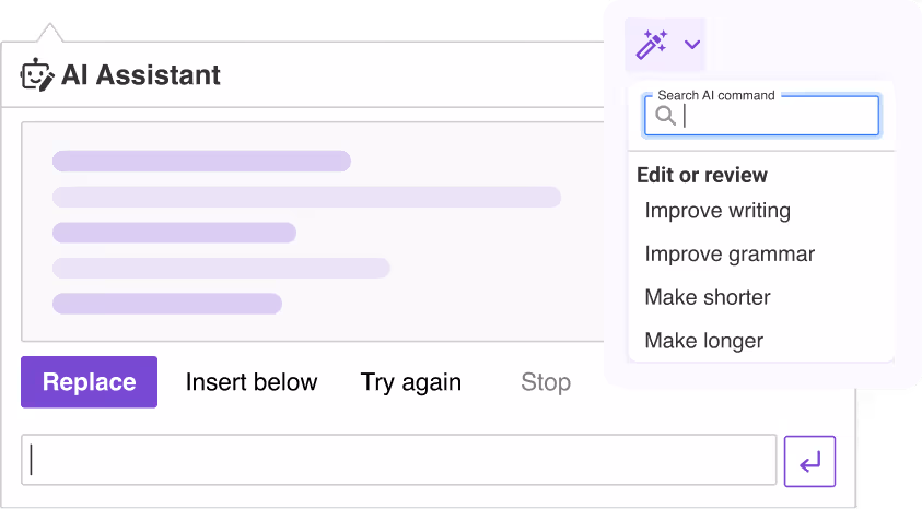 AI Assistant output mockup.