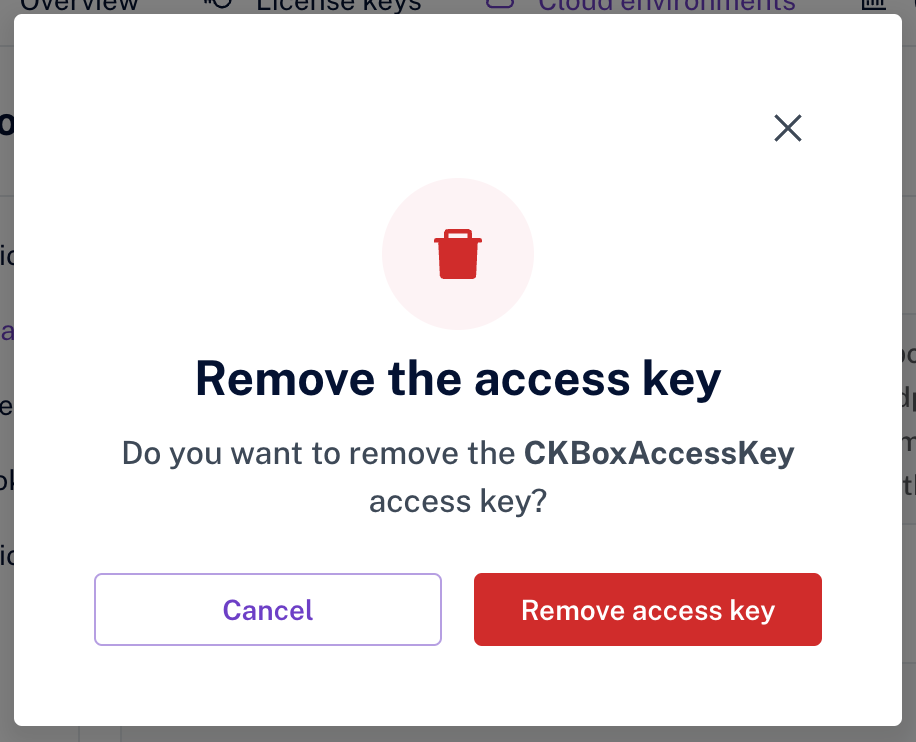 Access key remove prompt.